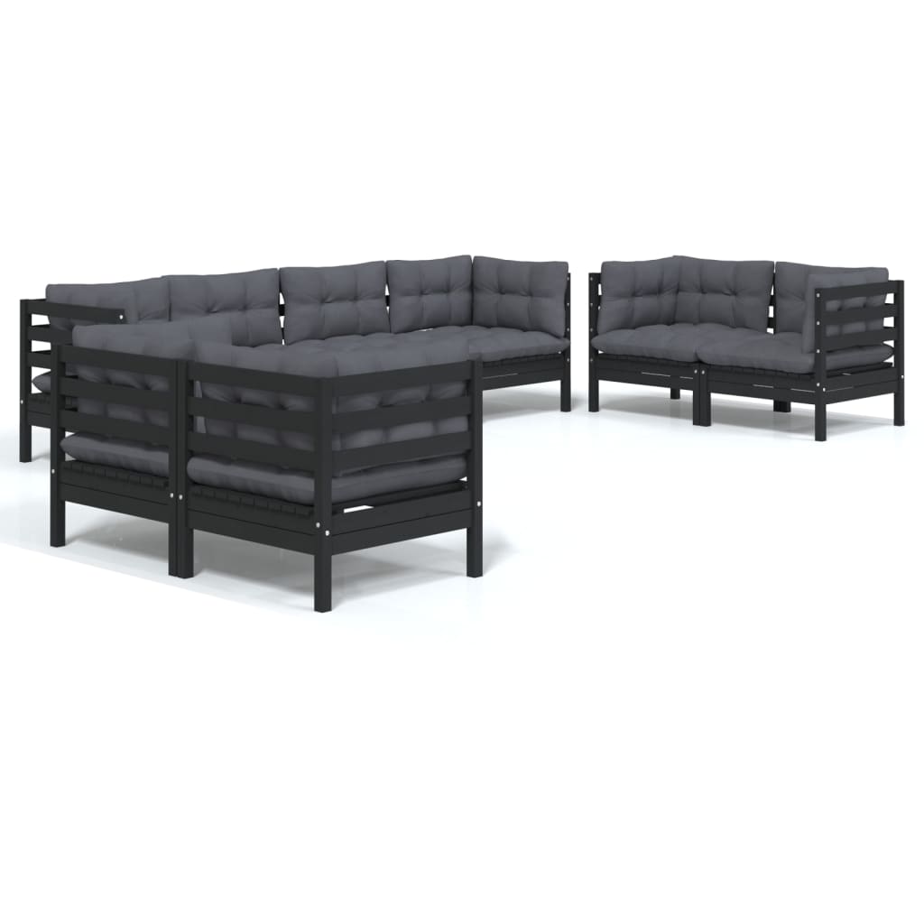 Set Salotto da Giardino con Cuscini 8 pz Legno Massello di Pino