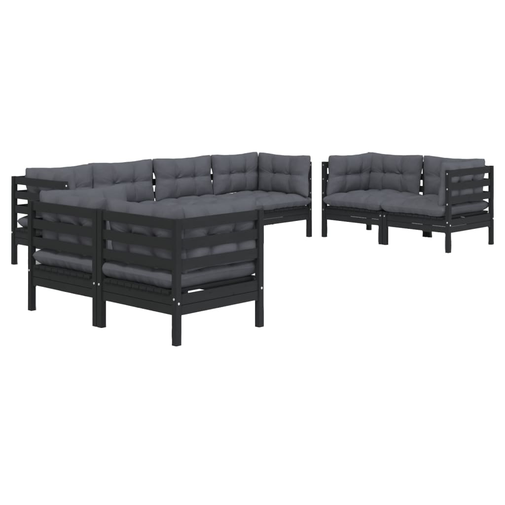 Set Salotto da Giardino con Cuscini 8 pz Legno Massello di Pino