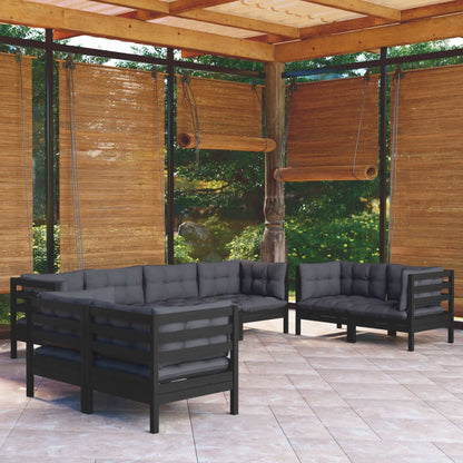 Set Salotto da Giardino con Cuscini 8 pz Legno Massello di Pino