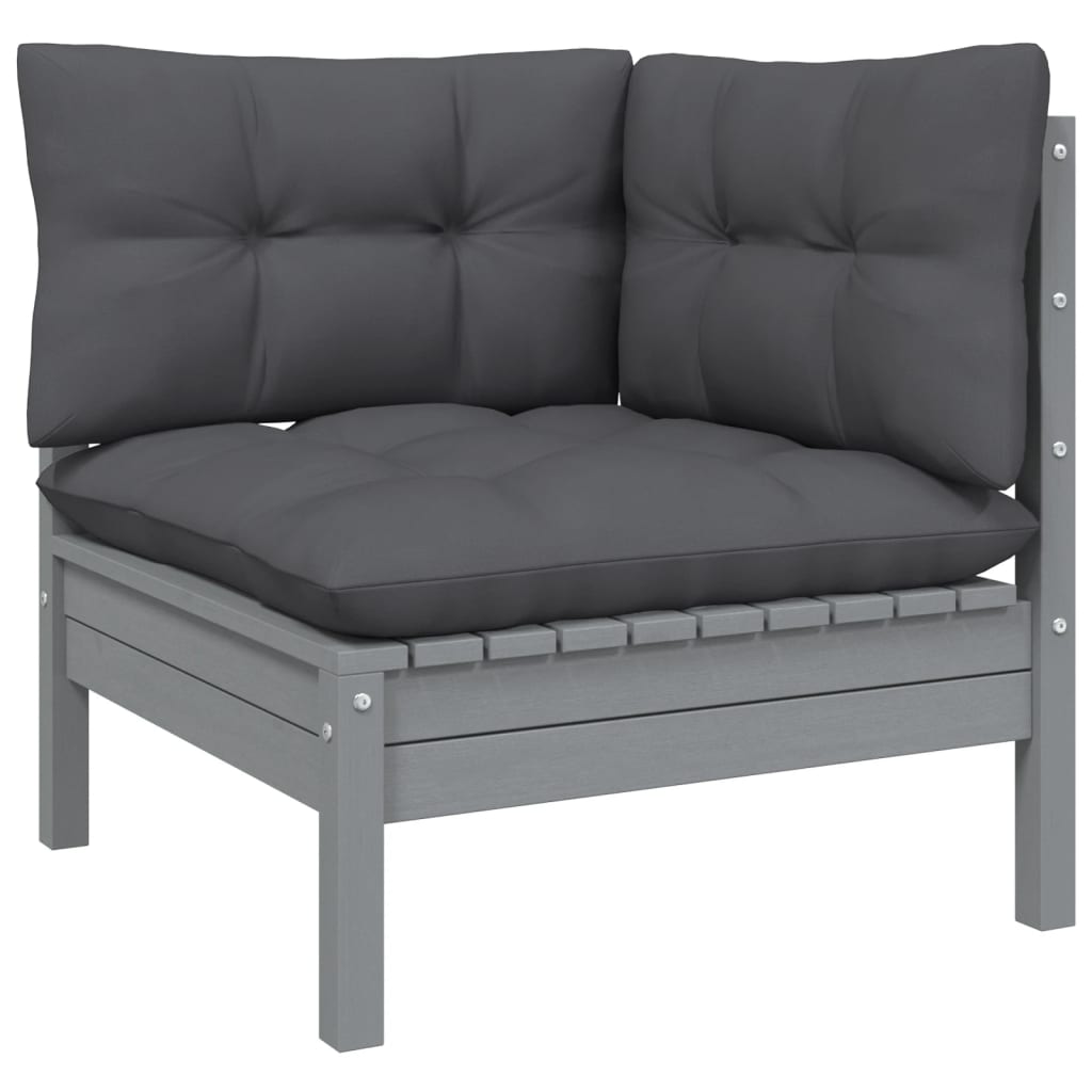 Set Divani da Giardino 9 pz con Cuscini Legno Massello di Pino