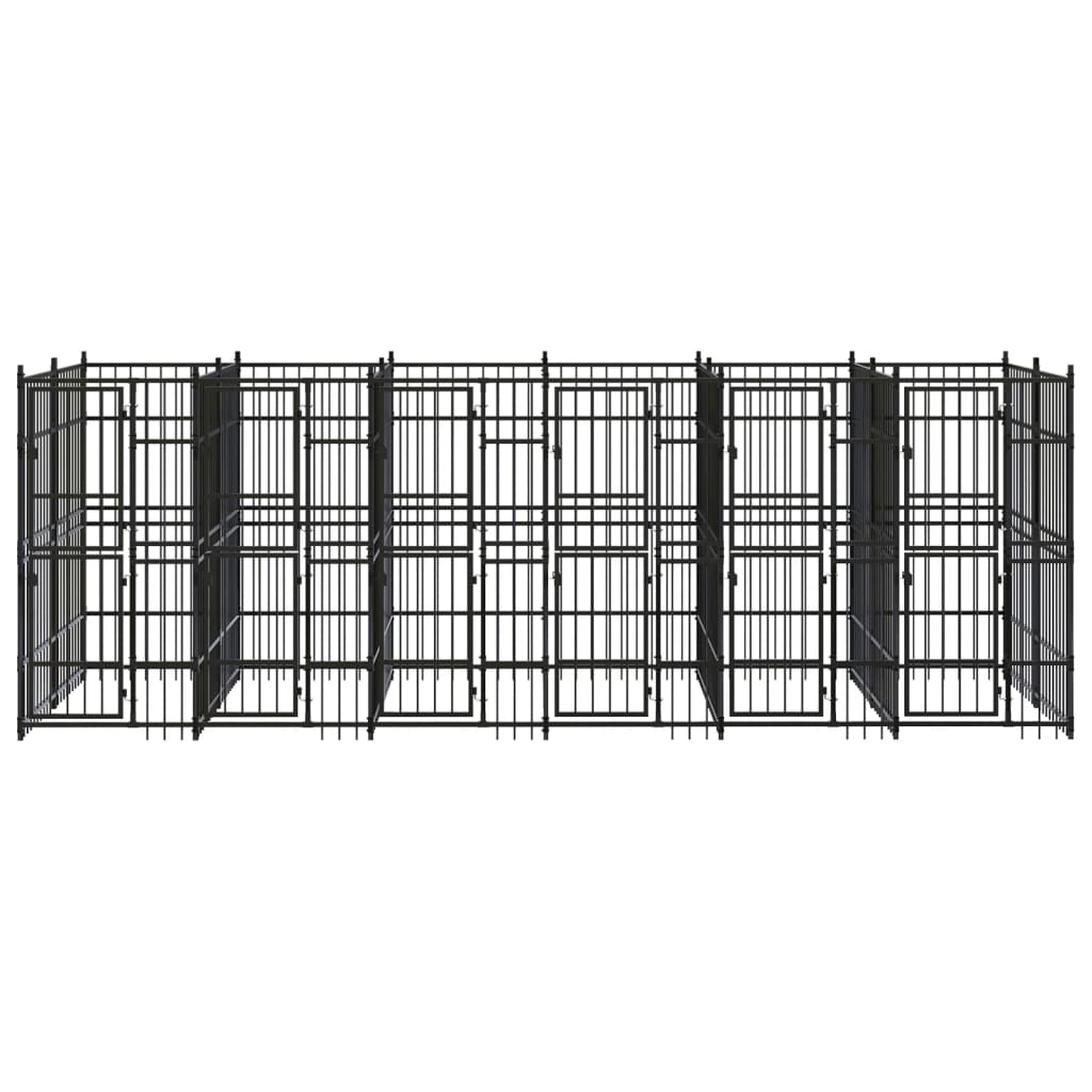 Gabbia per Cani da Esterno in Acciaio 11,06 mÂ²