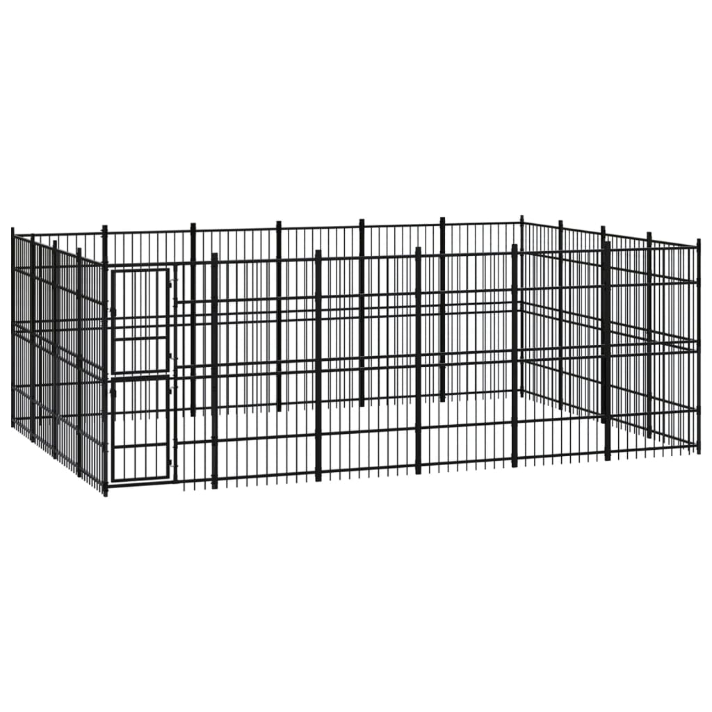 Gabbia per Cani da Esterno in Acciaio 22,12 mÂ²