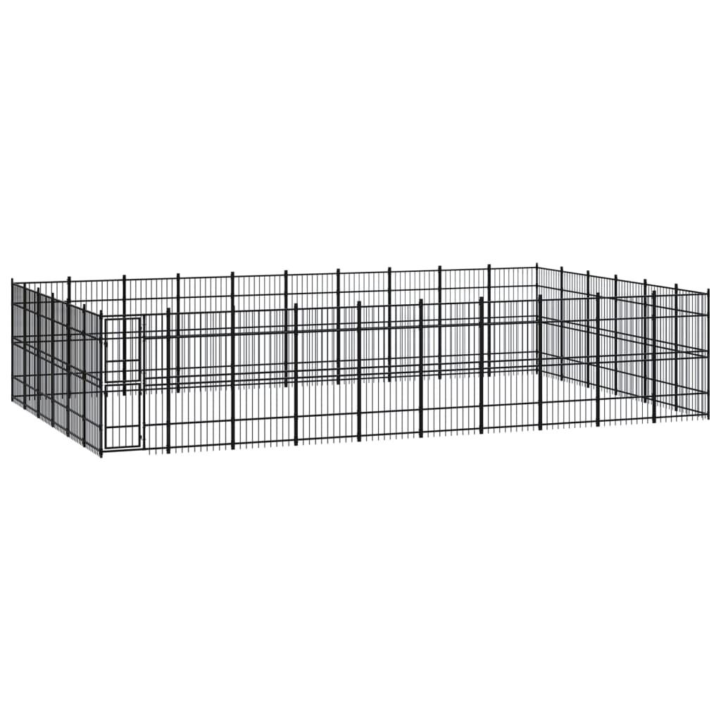 Gabbia per Cani da Esterno in Acciaio 55,3 mÂ²
