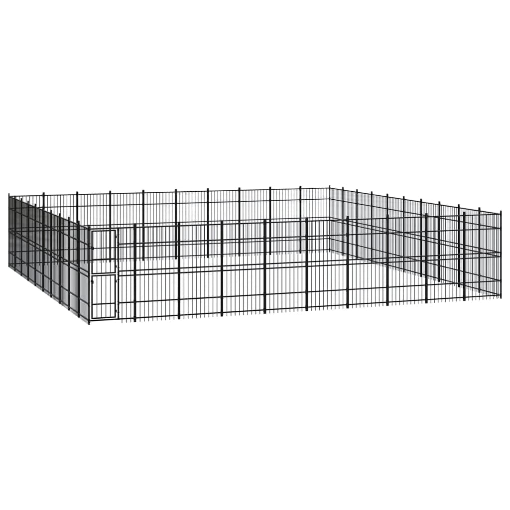 Gabbia per Cani da Esterno in Acciaio 92,16 mÂ²