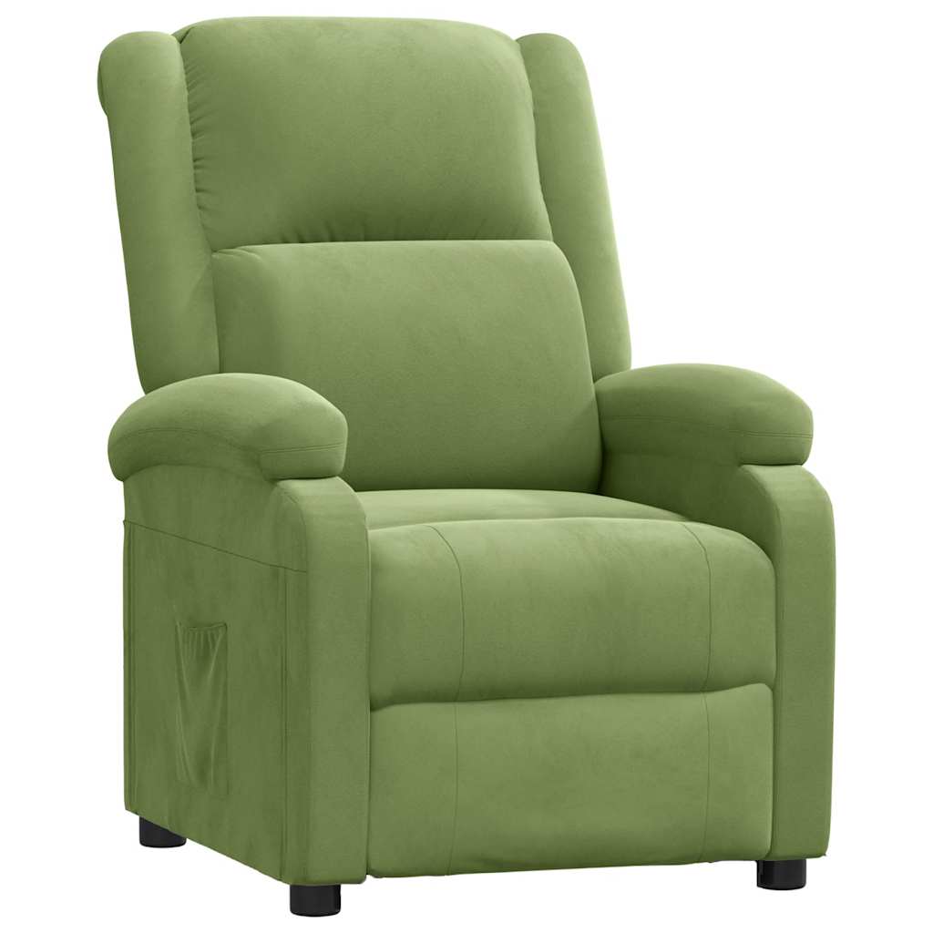 Poltrona Reclinabile Verde Chiaro in Velluto