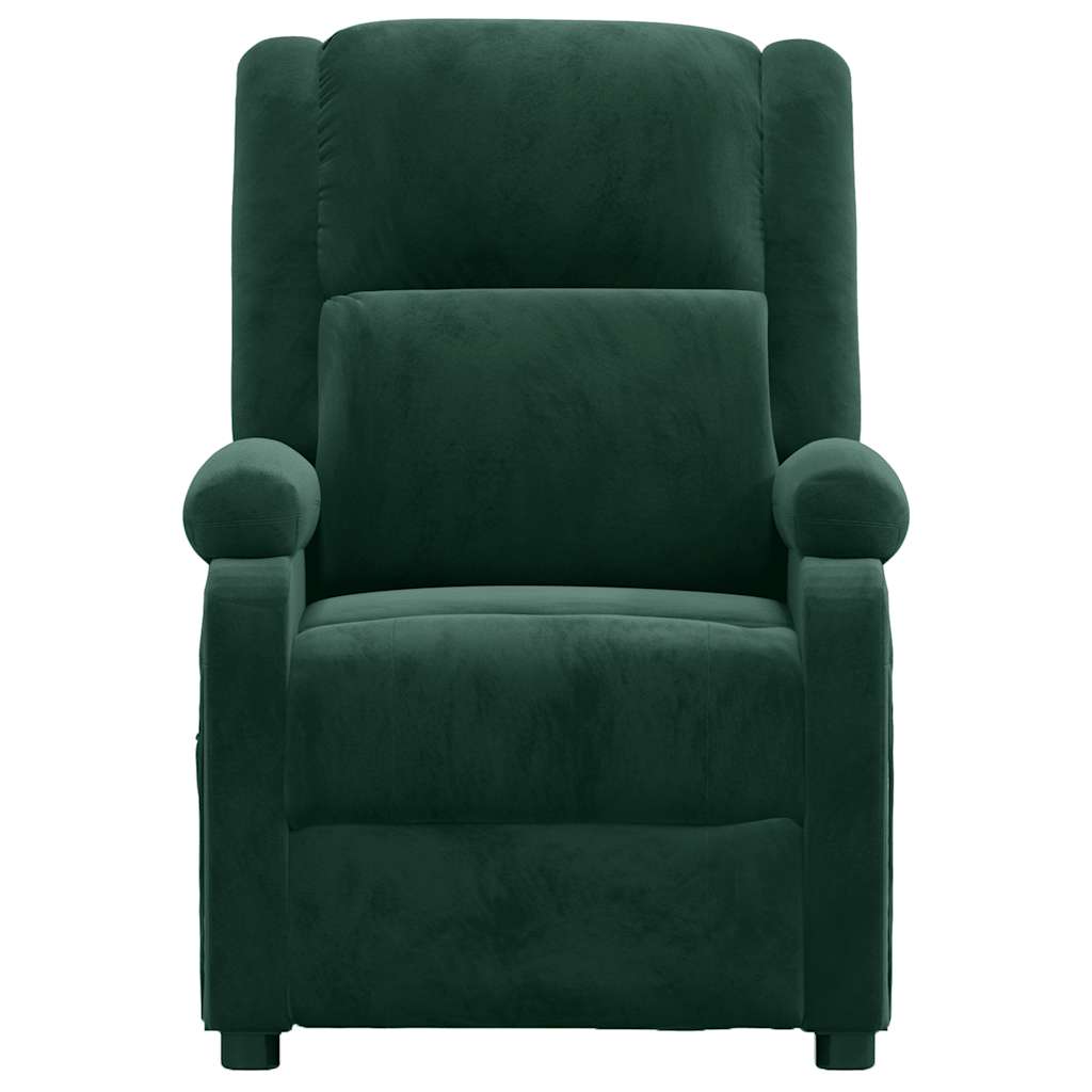 Poltrona Massaggiante Verde Scuro in Velluto