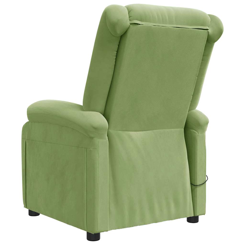 Poltrona Massaggiante Verde Chiaro in Velluto