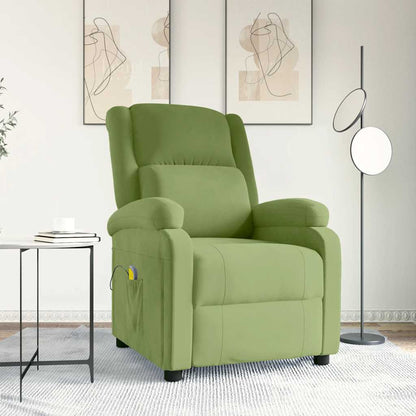 Poltrona Massaggiante Verde Chiaro in Velluto