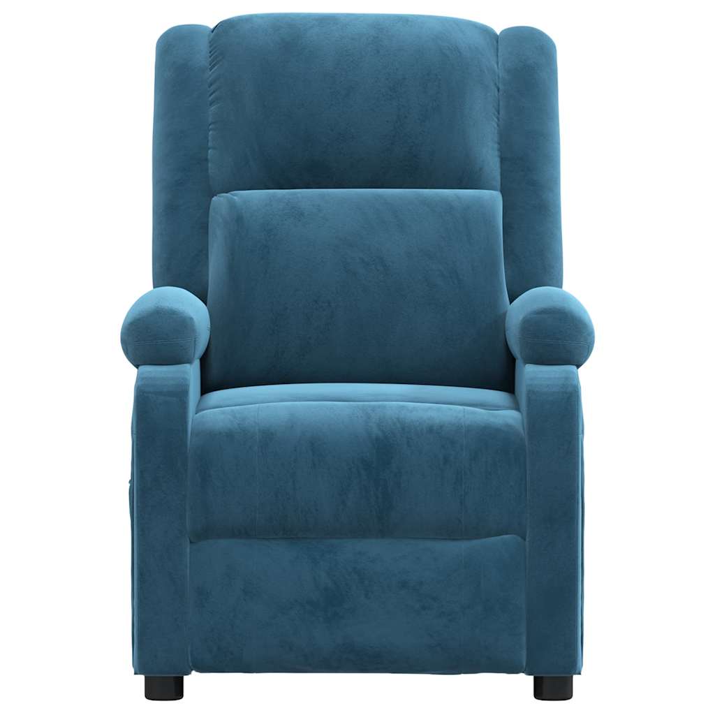 Poltrona Massaggiante Blu in Velluto