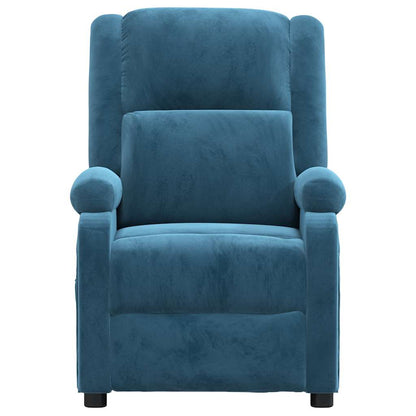 Poltrona Massaggiante Blu in Velluto