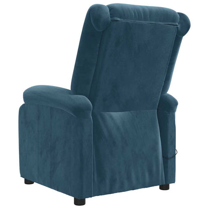 Poltrona Massaggiante Blu in Velluto