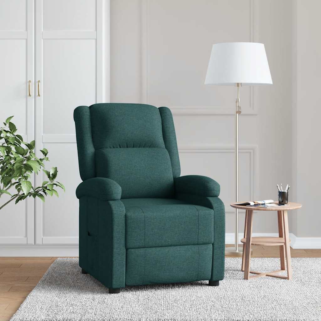 Poltrona Reclinabile in Tessuto Verde Scuro
