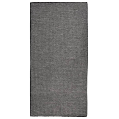 Tappeto da Esterni a Tessitura Piatta 100x200 cm Grigio
