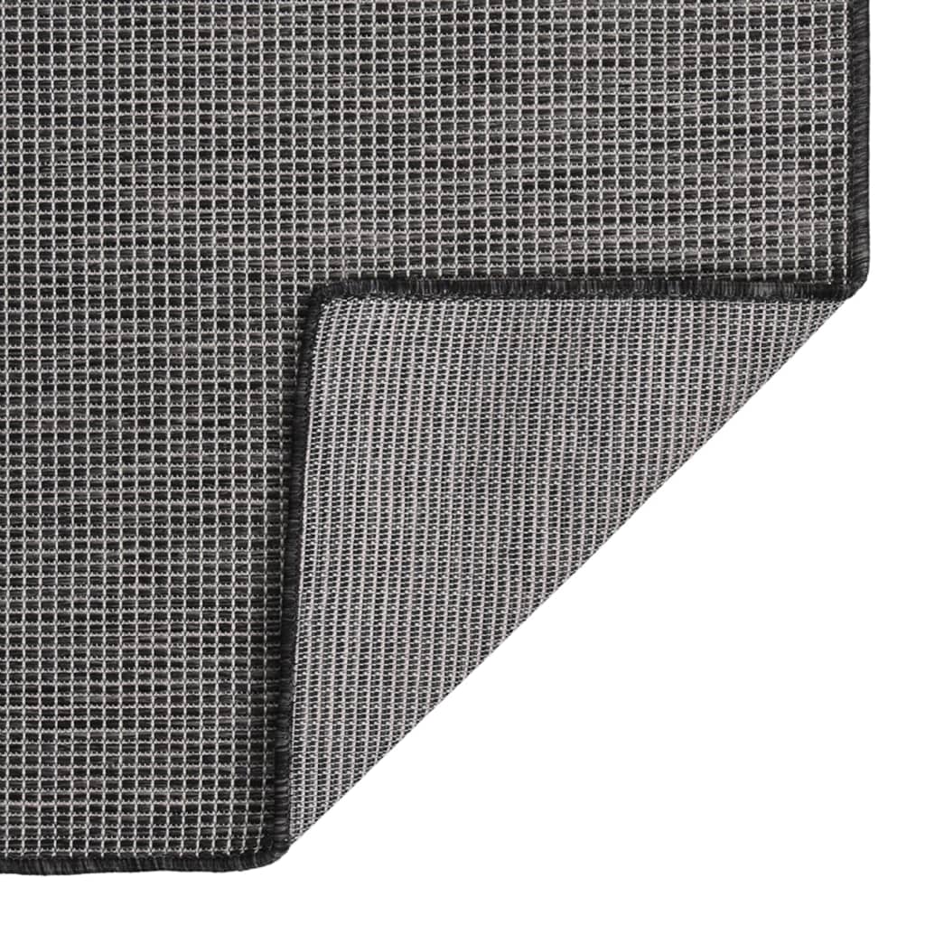 Tappeto da Esterni a Tessitura Piatta 100x200 cm Grigio
