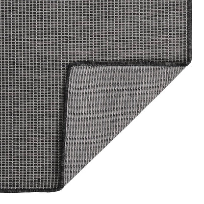 Tappeto da Esterni a Tessitura Piatta 100x200 cm Grigio