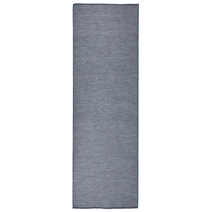 Tappeto da Esterni a Tessitura Piatta 80x250 cm Blu