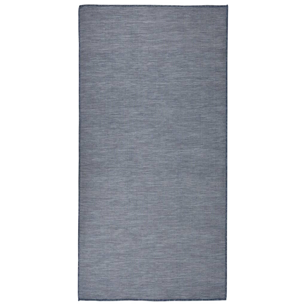 Tappeto da Esterni a Tessitura Piatta 100x200 cm Blu