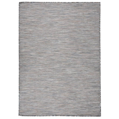 Tappeto da Esterni a Tessitura Piatta 200x280 cm Marrone e Blu