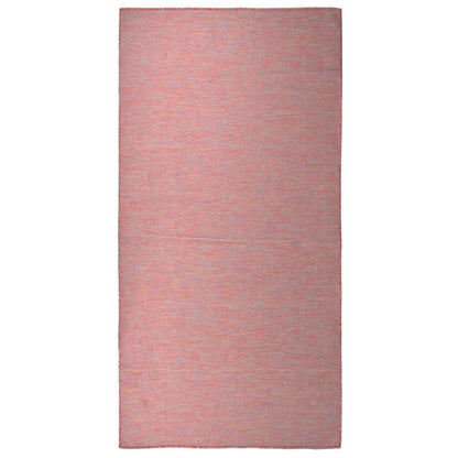 Tappeto da Esterni a Tessitura Piatta 100x200 cm Rosso