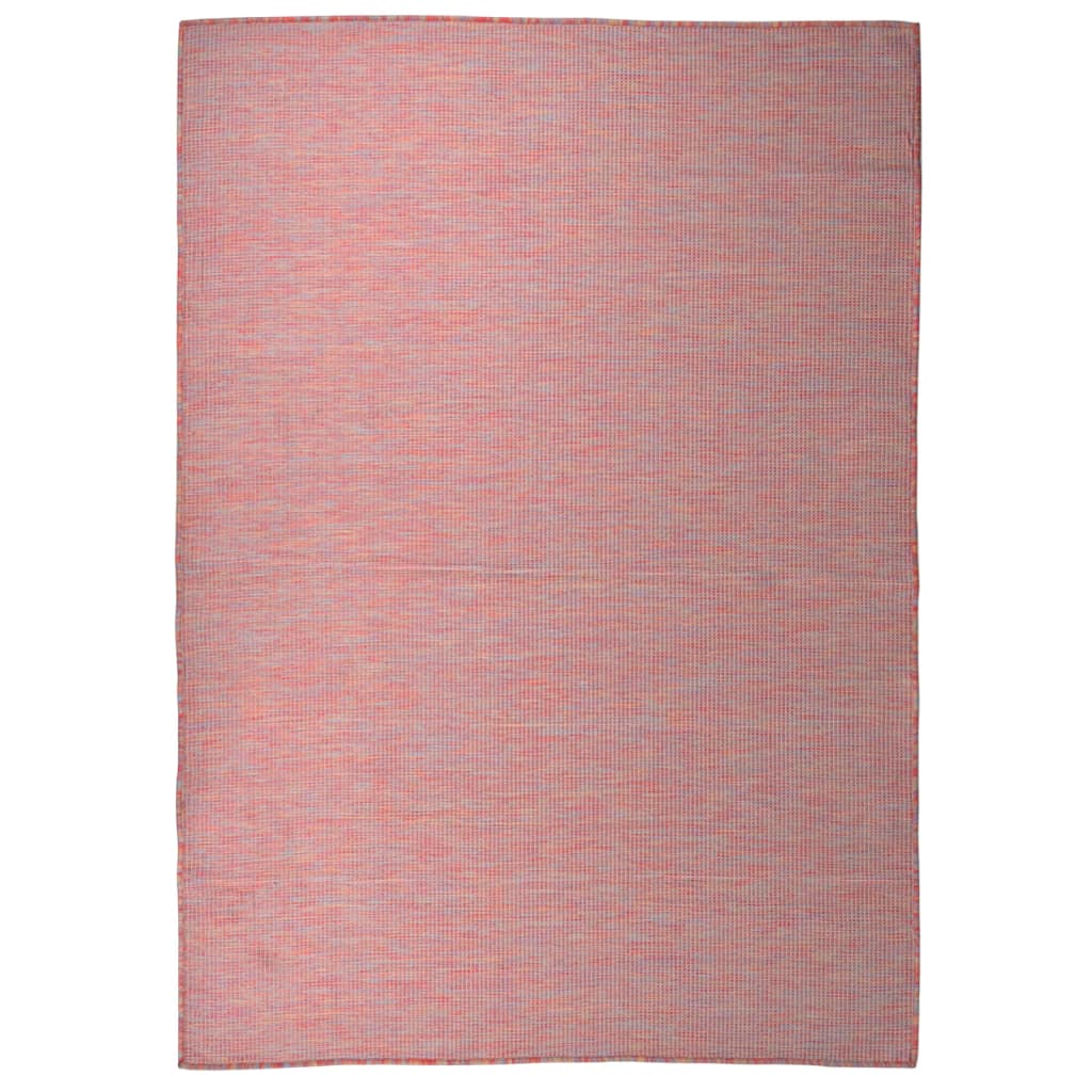 Tappeto da Esterni a Tessitura Piatta 140x200 cm Rosso