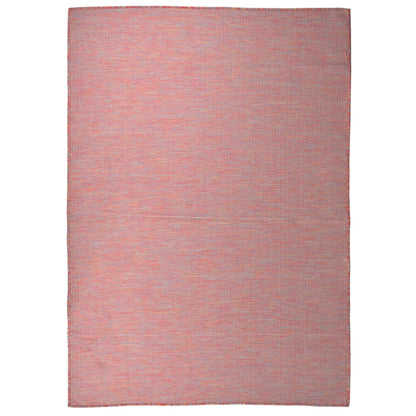 Tappeto da Esterni a Tessitura Piatta 140x200 cm Rosso