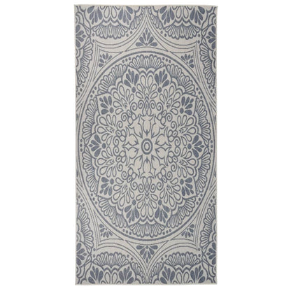 Tappeto da Esterni a Tessitura Piatta 100x200 cm Motivo Blu