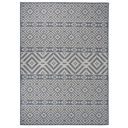 Tappeto da Esterni a Tessitura Piatta 200x280 cm Strisce Blu