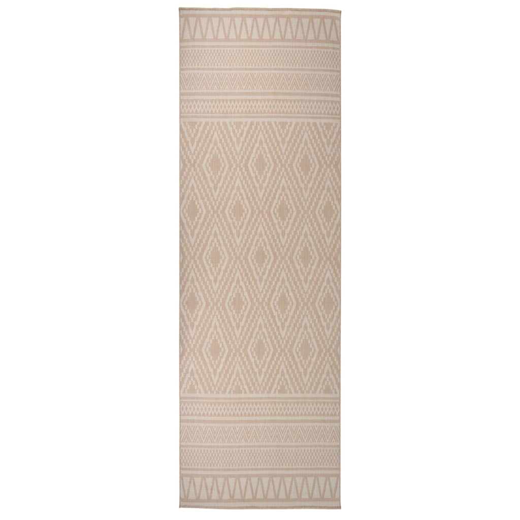 Tappeto da Esterni a Tessitura Piatta 80x250 cm Strisce Marroni