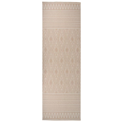 Tappeto da Esterni a Tessitura Piatta 80x250 cm Strisce Marroni