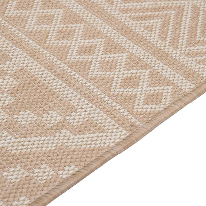 Tappeto da Esterni a Tessitura Piatta 100x200cm Strisce Marroni
