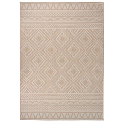 Tappeto da Esterni a Tessitura Piatta 120x170cm Strisce Marroni