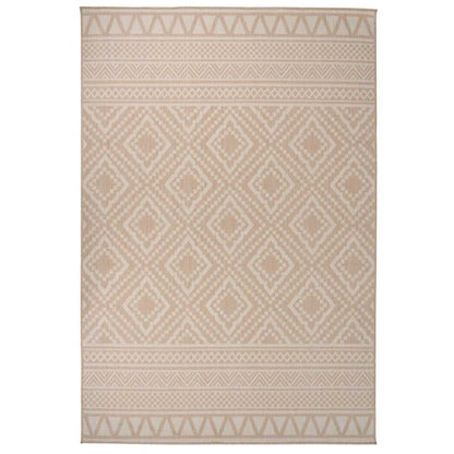Tappeto da Esterni a Tessitura Piatta 160x230cm Strisce Marroni