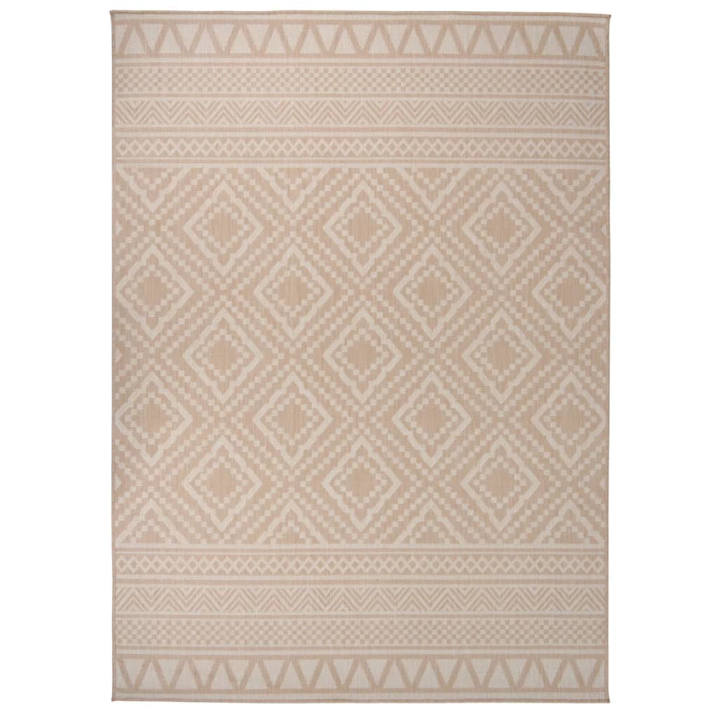 Tappeto da Esterni a Tessitura Piatta 200x280cm Strisce Marroni