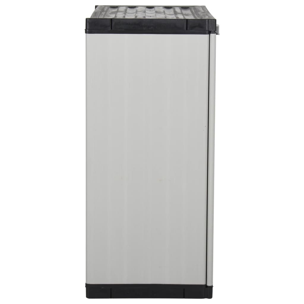 Armadietto da Giardino con 1 Ripiano Grigio e Nero 68x40x85 cm