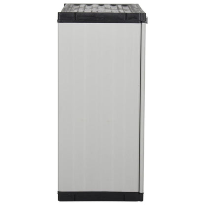Armadietto da Giardino con 1 Ripiano Grigio e Nero 68x40x85 cm