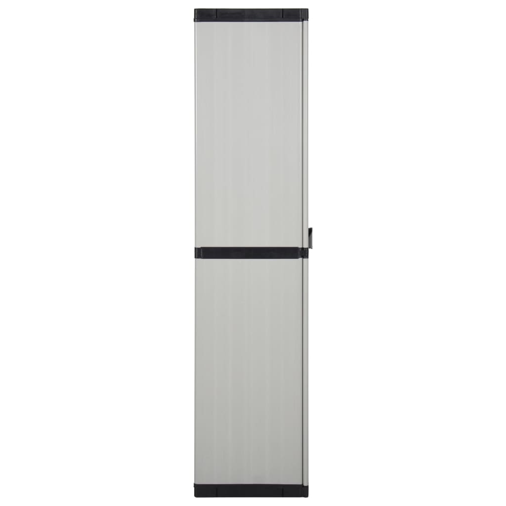 Armadietto da Giardino con 3 Ripiani Grigio e Nero 68x40x168 cm