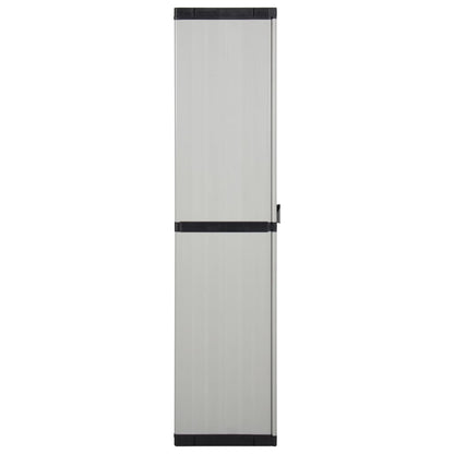 Armadietto da Giardino con 3 Ripiani Grigio e Nero 68x40x168 cm
