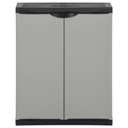 Armadio per Rifiuti da Giardino Grigio e Nero 68x40x85 cm in PP