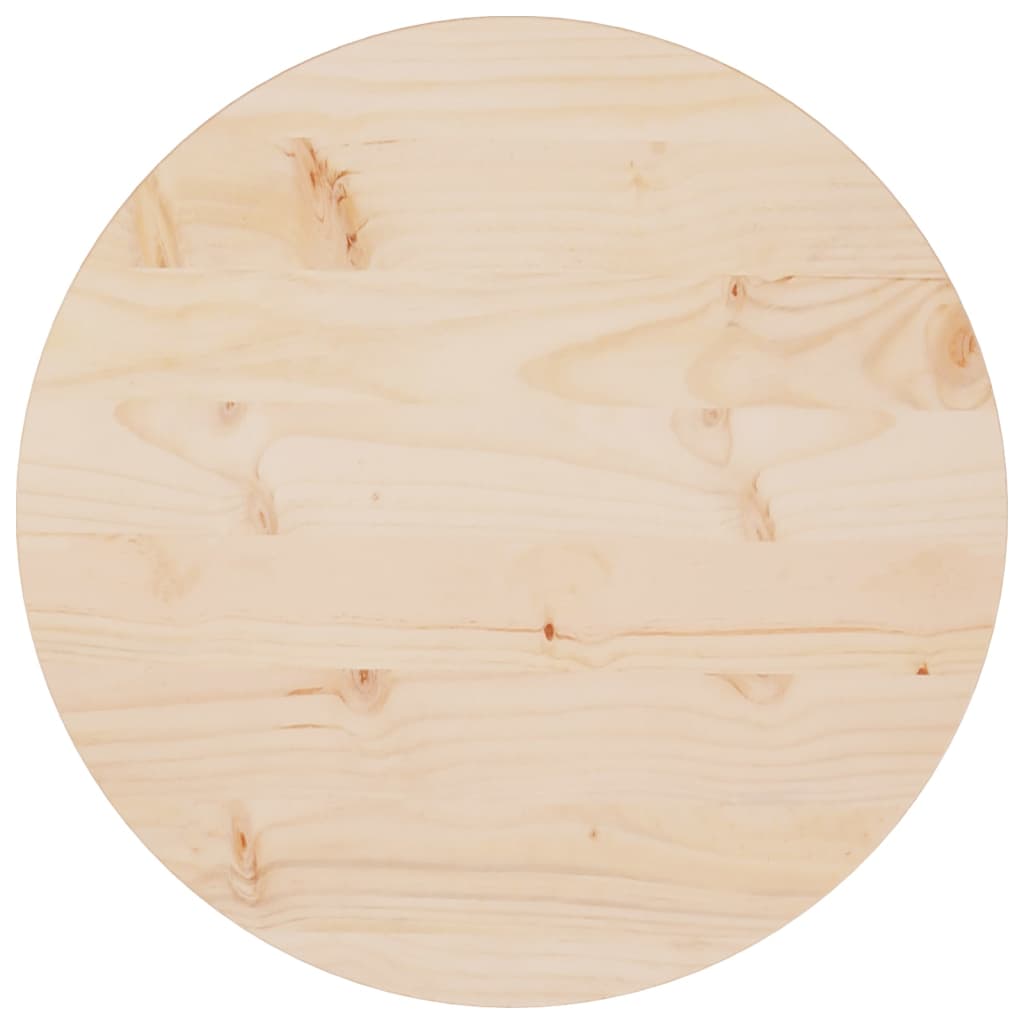 Piano Tavolo Ã˜50x2,5 cm in Legno Massello di Pino