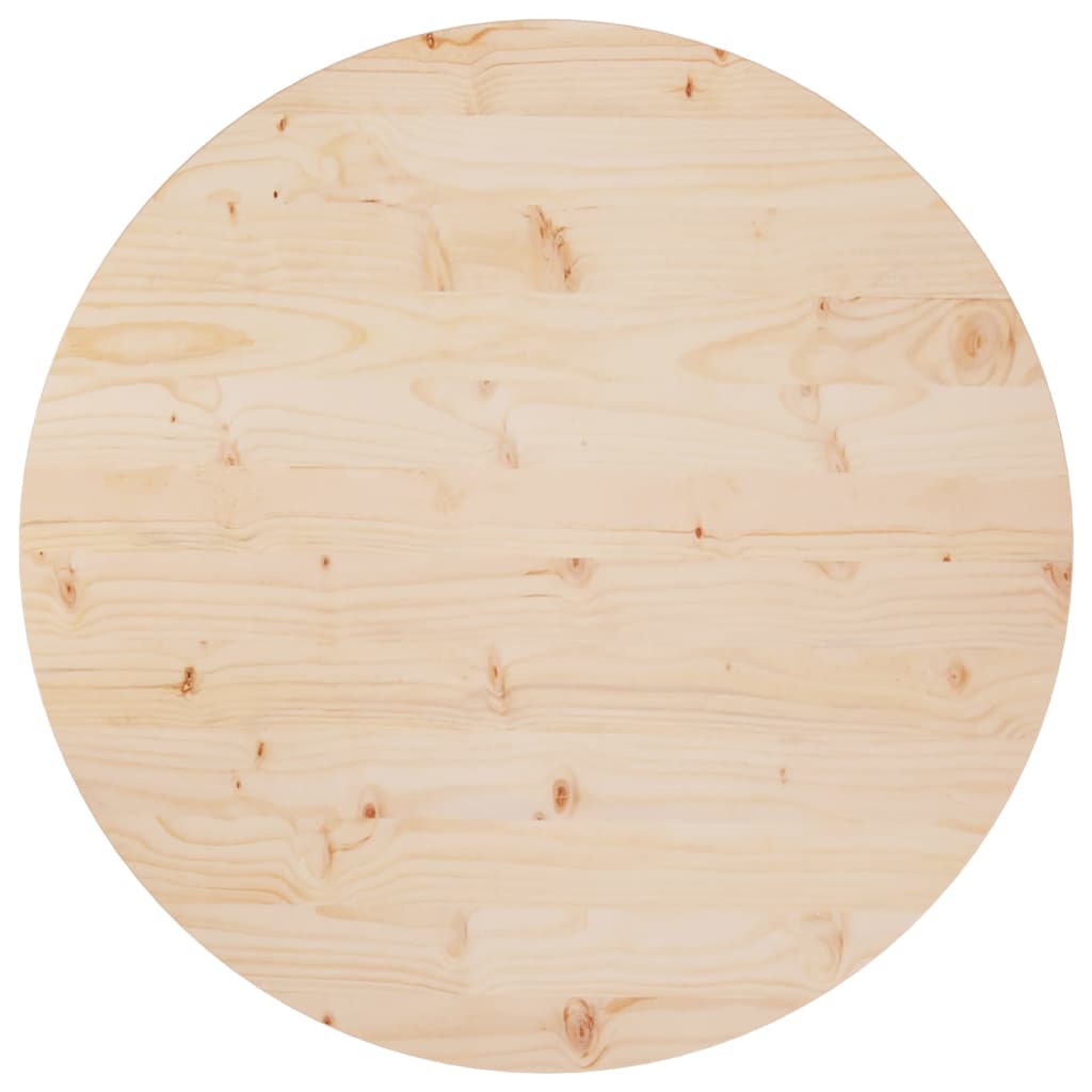Piano Tavolo Ã˜80x2,5 cm in Legno Massello di Pino
