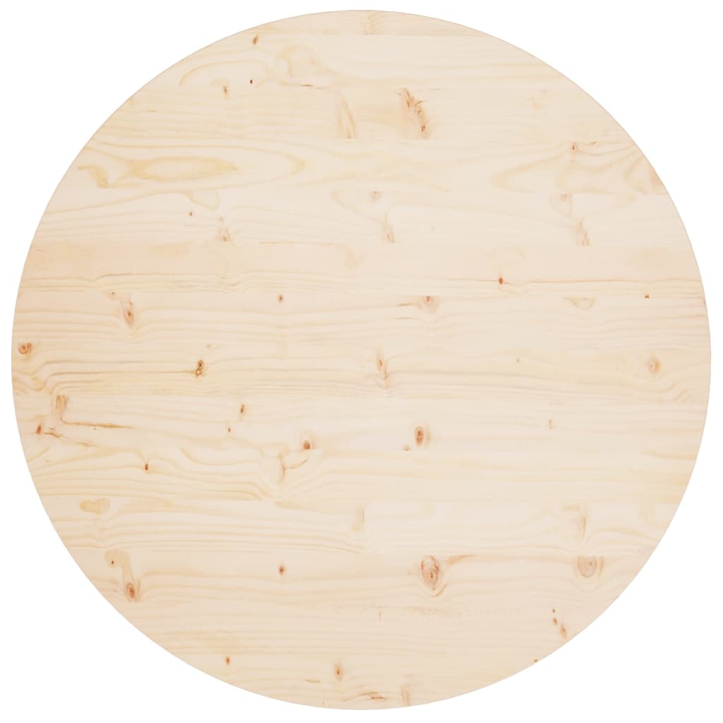 Piano Tavolo Ã˜90x2,5 cm in Legno Massello di Pino