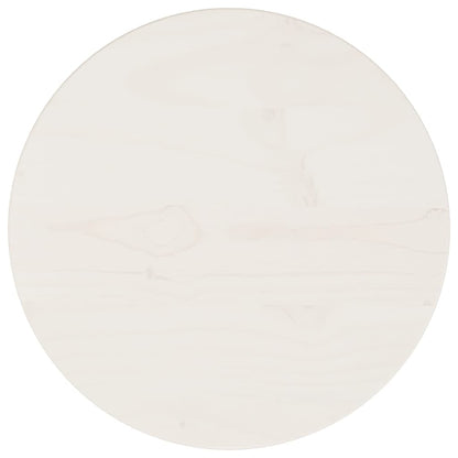 Piano Tavolo Bianco Ã˜30x2,5 cm in Legno Massello di Pino