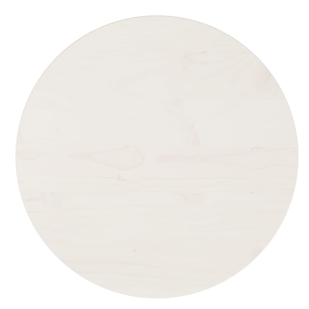 Piano Tavolo Bianco Ã˜40x2,5 cm in Legno Massello di Pino