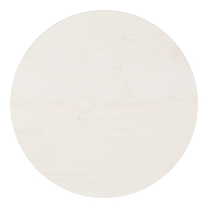Piano Tavolo Bianco Ã˜40x2,5 cm in Legno Massello di Pino