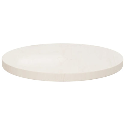 Piano Tavolo Bianco Ã˜40x2,5 cm in Legno Massello di Pino