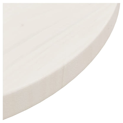 Piano Tavolo Bianco Ã˜40x2,5 cm in Legno Massello di Pino