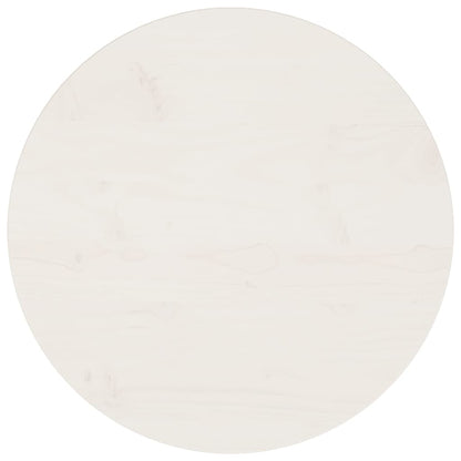 Piano Tavolo Bianco Ã˜50x2,5 cm in Legno Massello di Pino