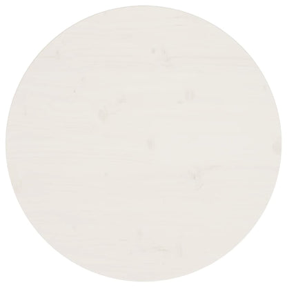 Piano Tavolo Bianco Ã˜60x2,5 cm in Legno Massello di Pino