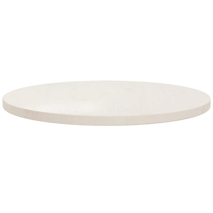 Piano Tavolo Bianco Ã˜60x2,5 cm in Legno Massello di Pino