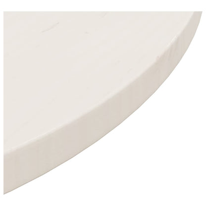 Piano Tavolo Bianco Ã˜60x2,5 cm in Legno Massello di Pino